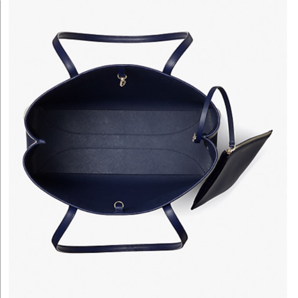 Kate Spade Blue Canvas Large Tote with Wristlet - Picture 5 of 15